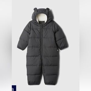 Cozy Black Hooded Baby Snowsuit